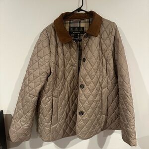 Barbour Sterndale Quilted Jacket - Tan with Brown Collar
